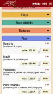 Caffe pizzeria Mozart android App screenshot 2